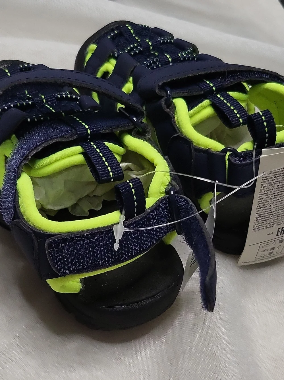 GAP Navy and Neon Yellow Kids Sport Sandals